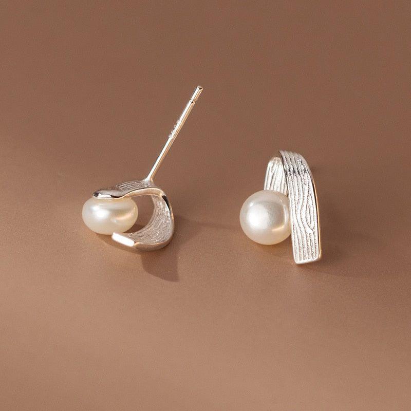 Earrings Geometric Simulated Pearl