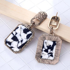 Earrings Geometric Square Leopard