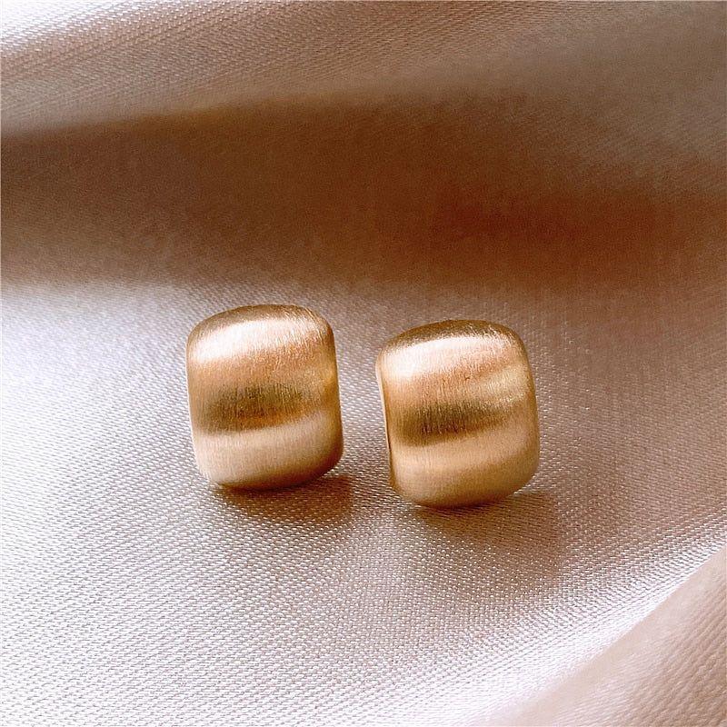 Earrings Simple Shape Golden Accessory