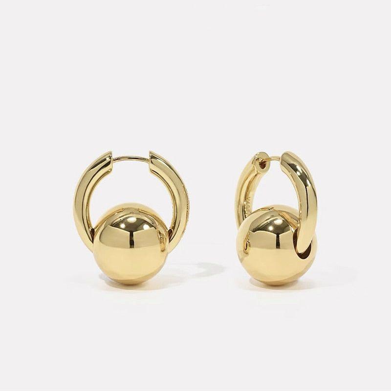 Earrings Simple Shape Golden Accessory