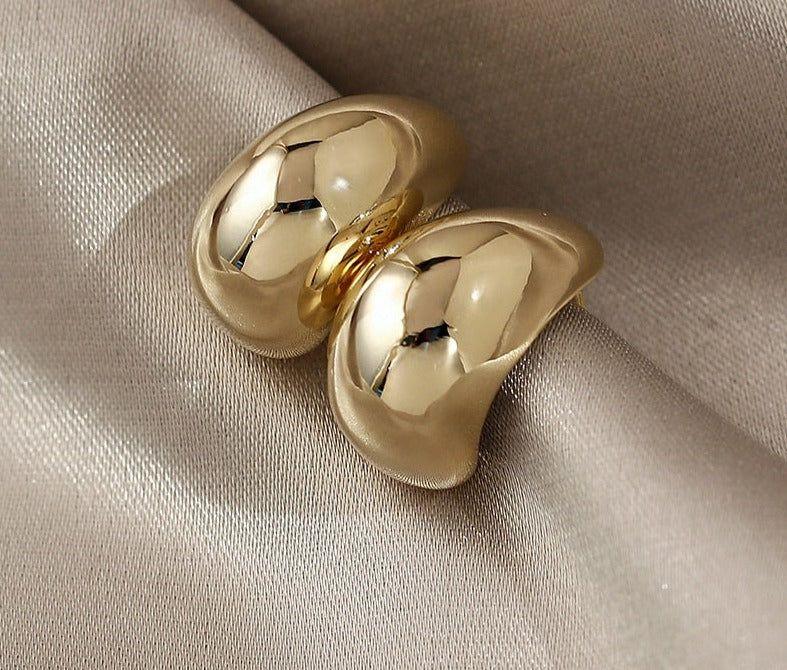 Earrings Simple Shape Golden Accessory