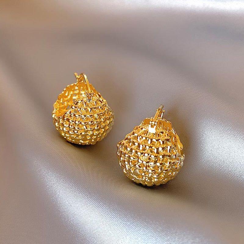 Earrings Simple Shape Golden Accessory