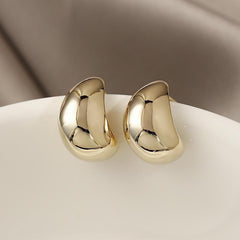 Earrings Simple Shape Golden Accessory