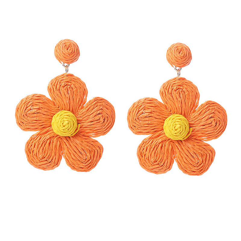 Flaxmaker Colorblock Floral Earrings