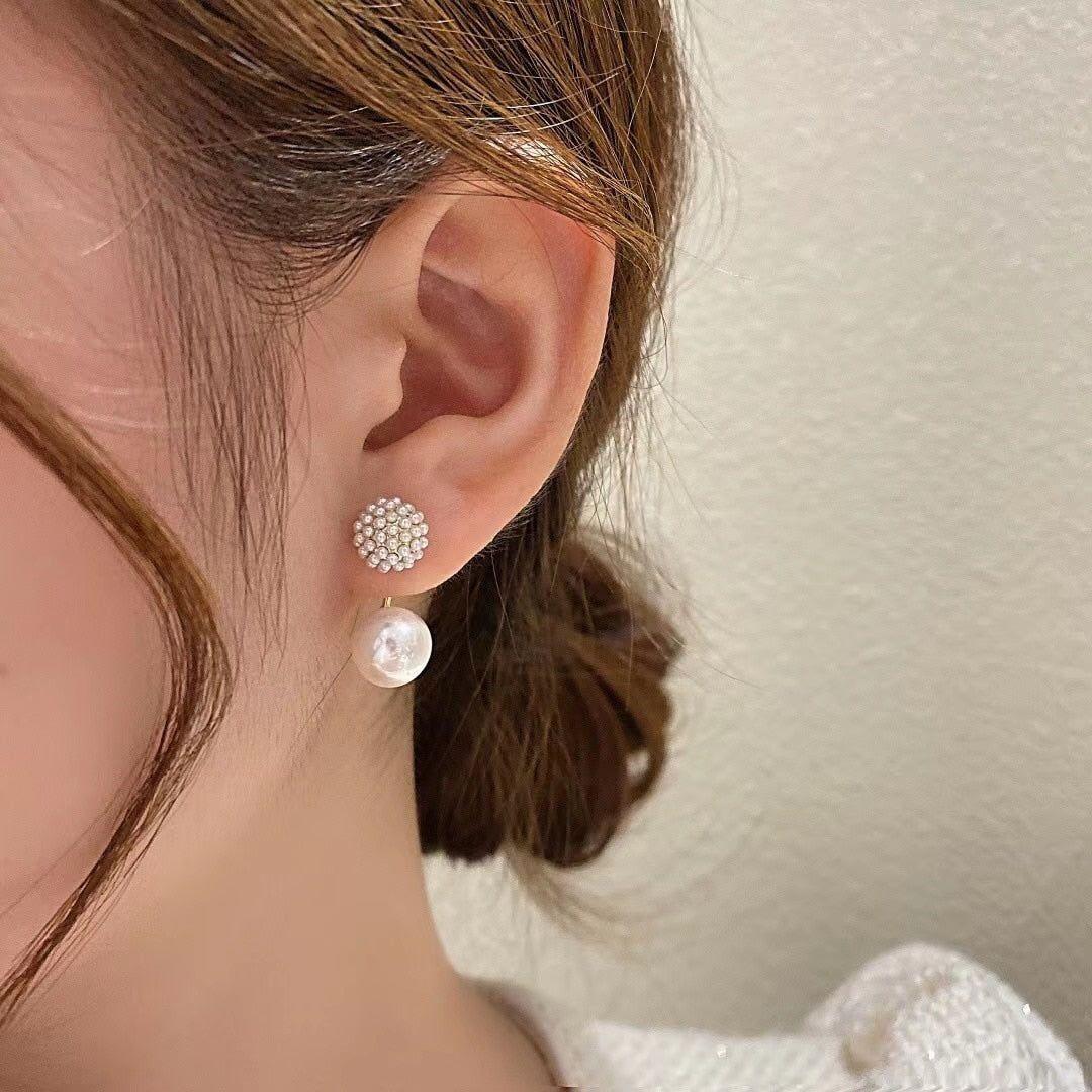 Elegant Ball Back Hanging Pearl Earrings