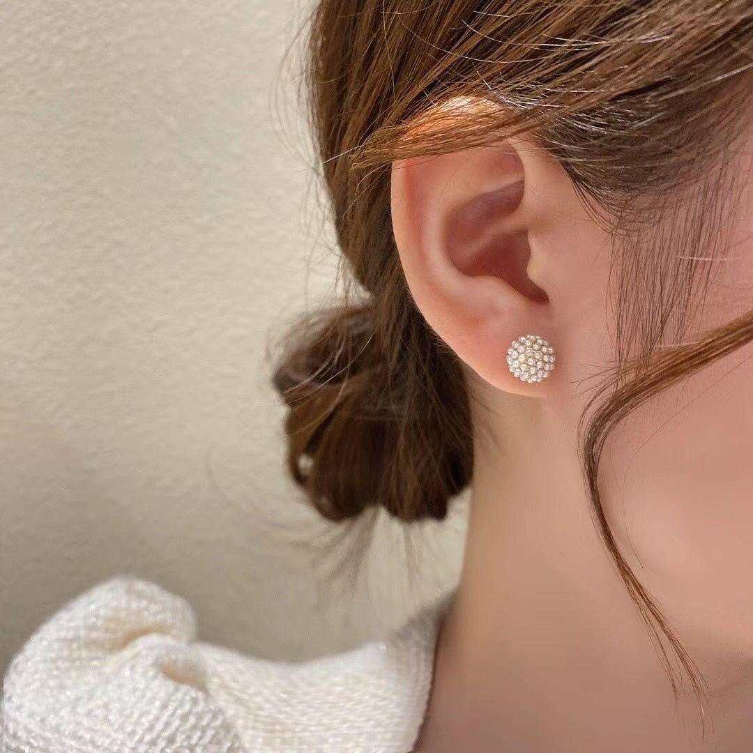 Elegant Ball Back Hanging Pearl Earrings