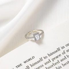 Exquisite Simple Square Zircon Open Finger Rings