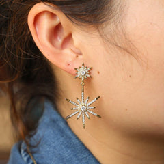 2 North Stars Long Earring