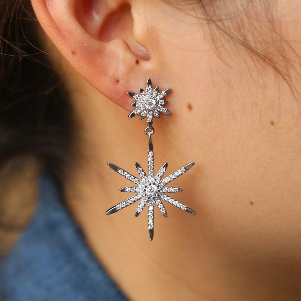 2 North Stars Long Earring