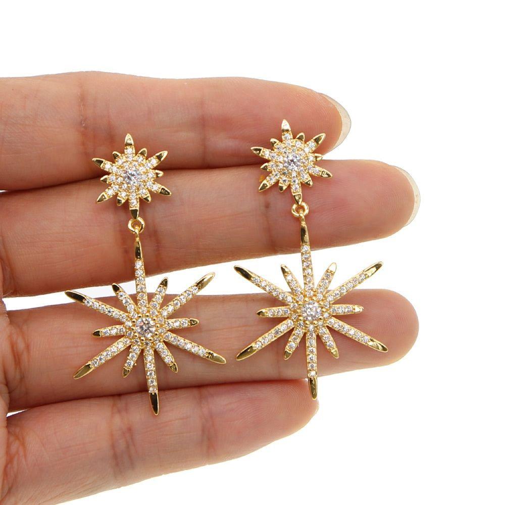 2 North Stars Long Earring