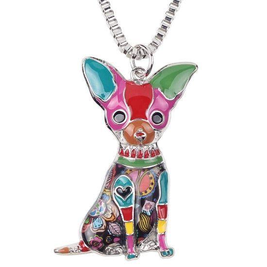 Acrylic Chihuahuas Dog Pattern Necklace