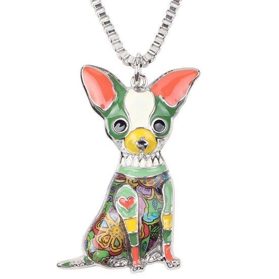 Acrylic Chihuahuas Dog Pattern Necklace