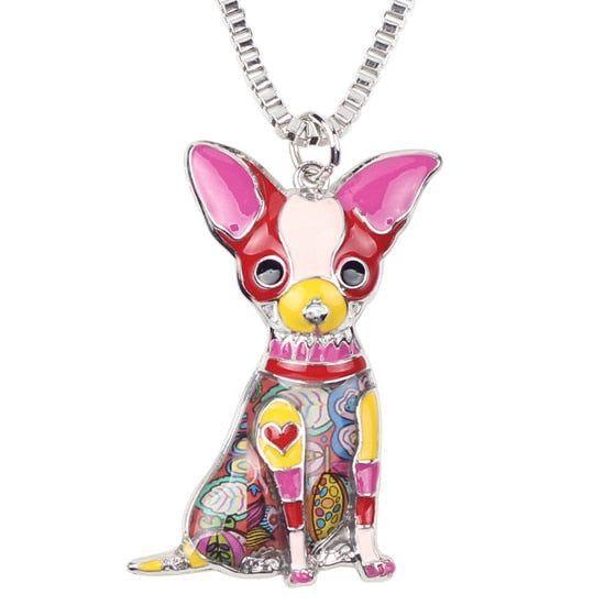 Acrylic Chihuahuas Dog Pattern Necklace