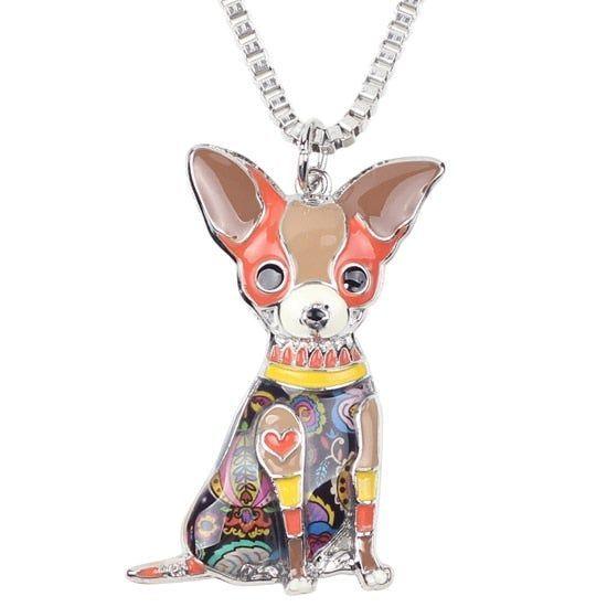 Acrylic Chihuahuas Dog Pattern Necklace