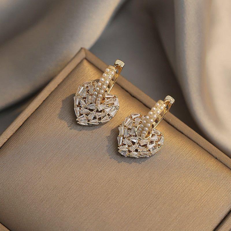 Crystal Heart-Shaped Earrings