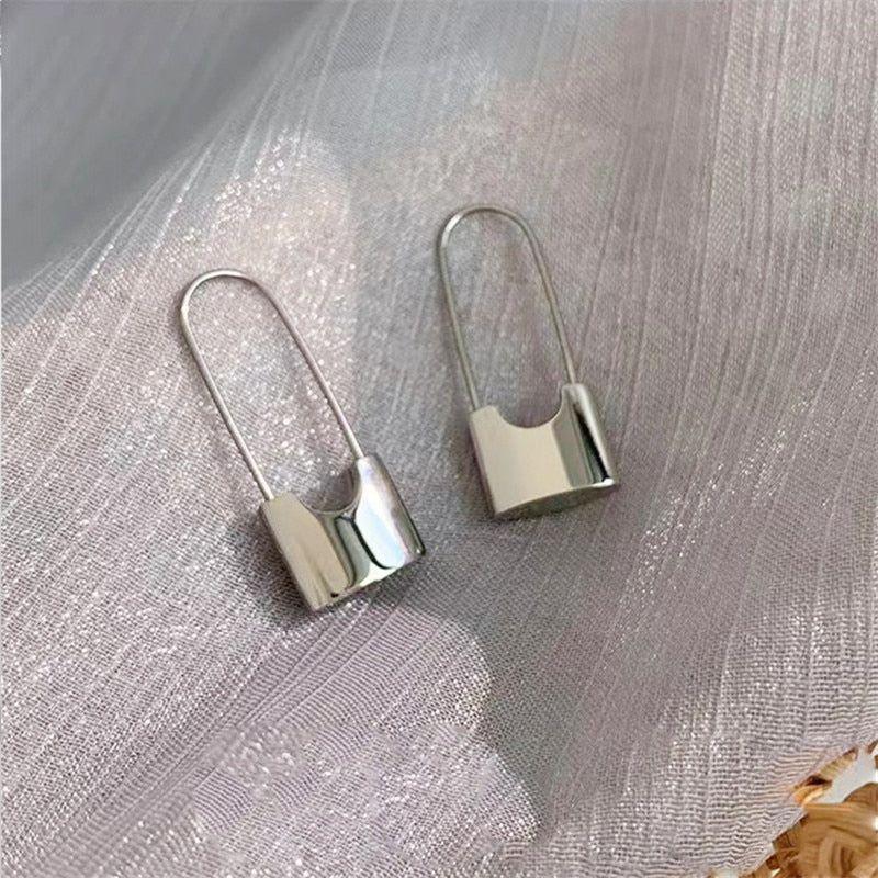 Metal Lock Unusual Earrings