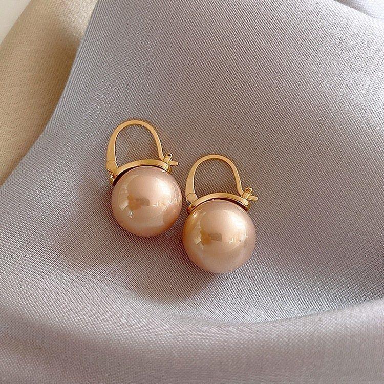 Simple Big Pearl Ball Earrings