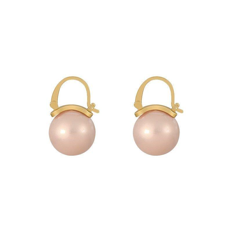 Simple Big Pearl Ball Earrings