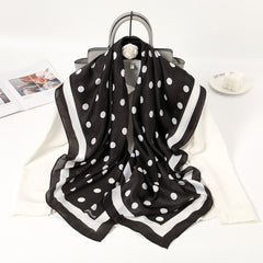 Polka Dot Printed Silk Scarf