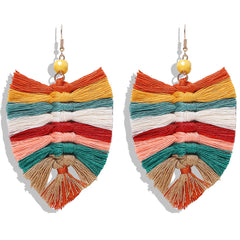 Hand-woven tassel earrings