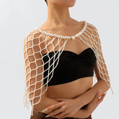 Heavy Industrial Geometric Pearl shawl Body Chain