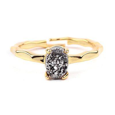 Finger Rings 32 Styles Natural Druzy Stone