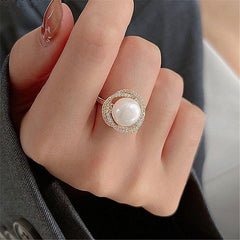 Finger Rings Classic Pearl Flower