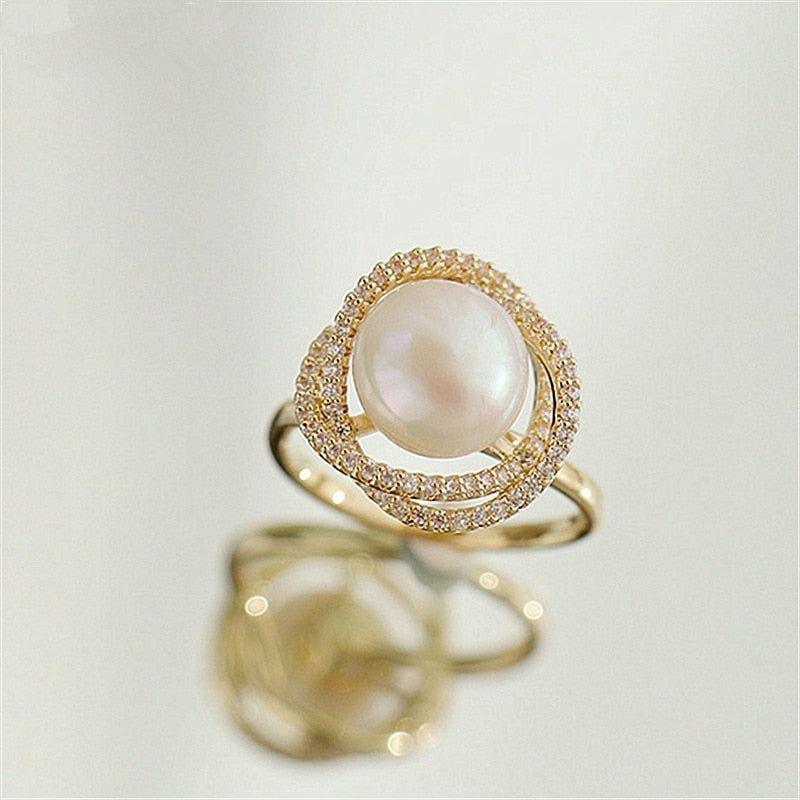 Finger Rings Classic Pearl Flower