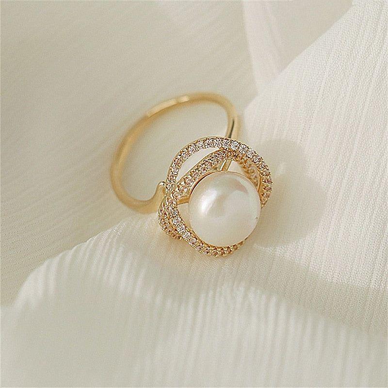 Finger Rings Classic Pearl Flower