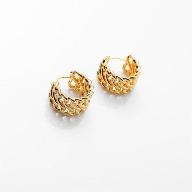 French Chunky Hoops Geometrical Earrings