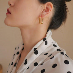 French Chunky Hoops Geometrical Earrings