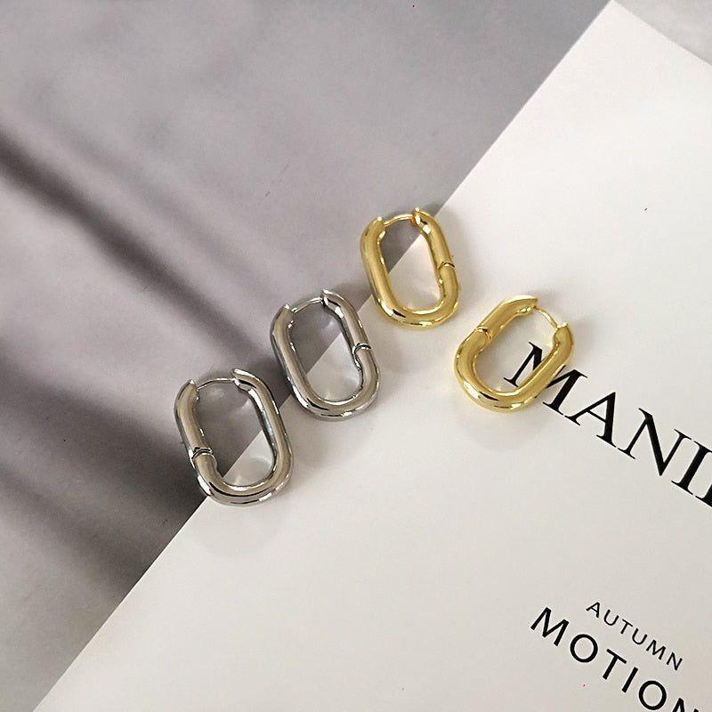 French Chunky Hoops Geometrical Earrings