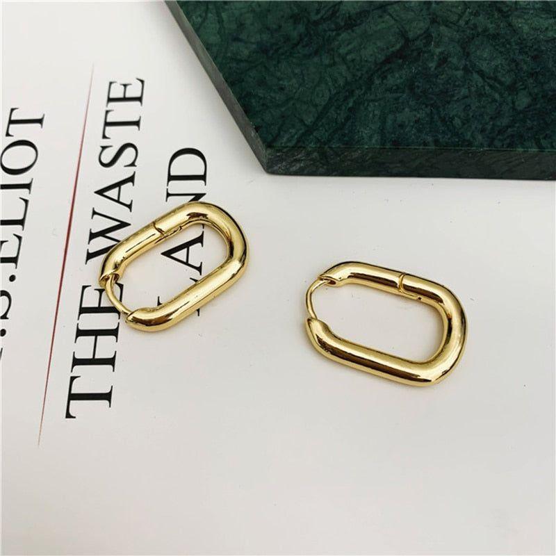 French Chunky Hoops Geometrical Earrings