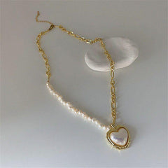 Freshwater Pearl Heart-shaped Pendant Necklaces