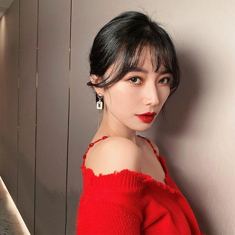 Geometric Elements Asymmetric Long Earrings