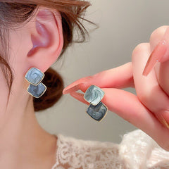 Geometric Square Stud Earrings