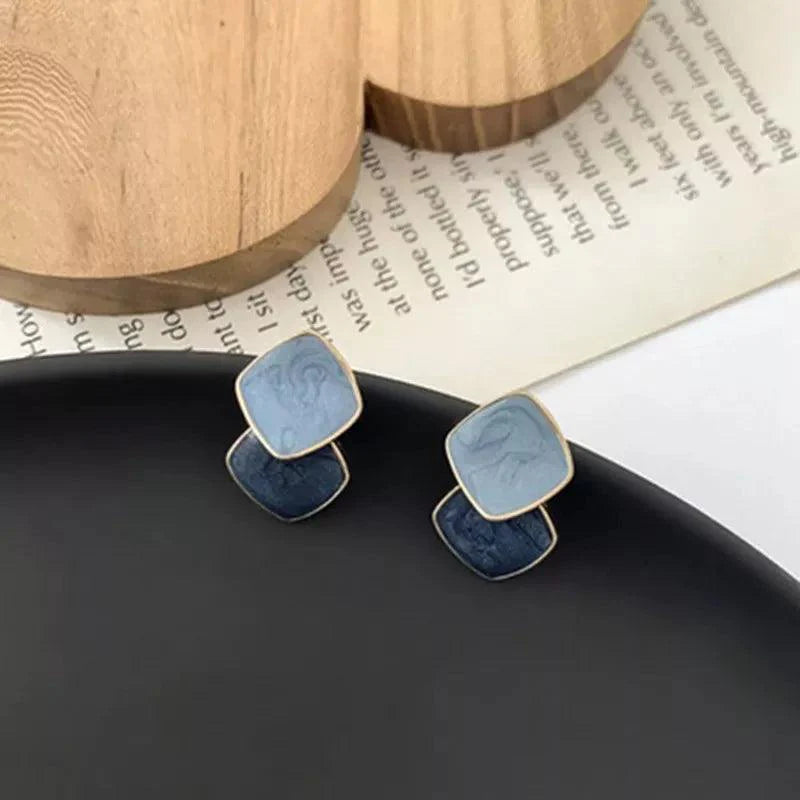 Geometric Square Stud Earrings