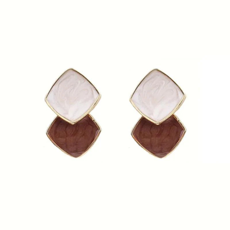 Geometric Square Stud Earrings