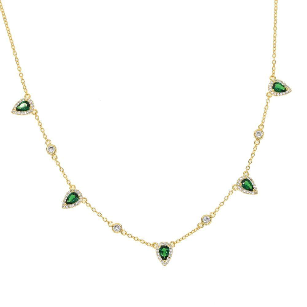 Gold Color Green Stone Bohemia Necklaces SS6666