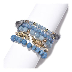 Golden Leaf Bracelets Multilayer Bangles