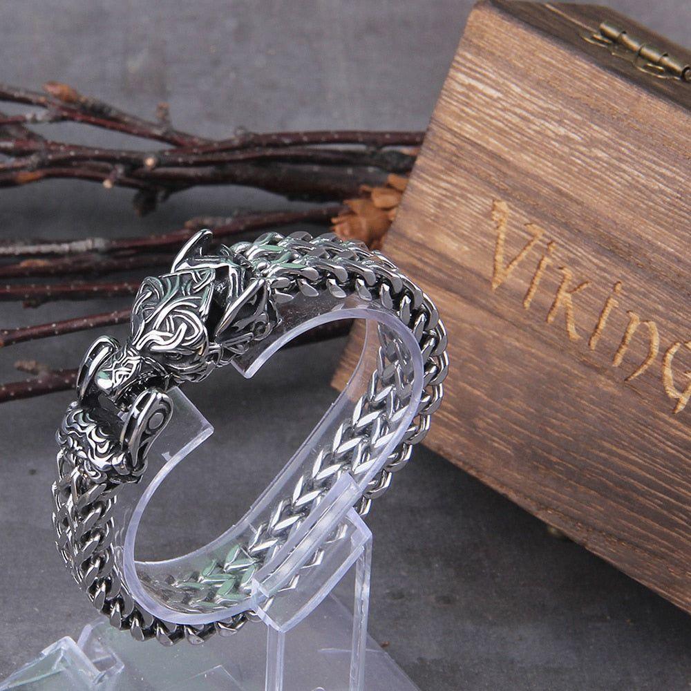 Golden Silver Ouroboros Stainless Steel Bracelets