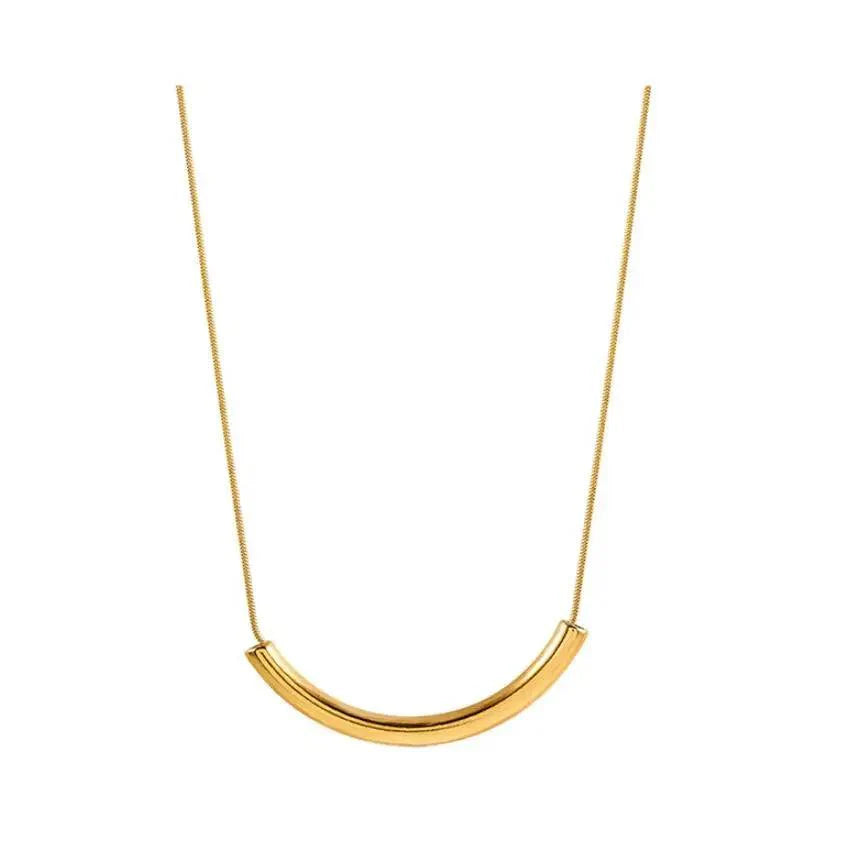 High-Quality South Korean Small Bend Steel Necklace