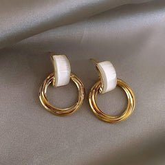 High Sense Opal Circle Earrings