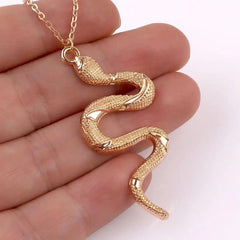 Hip Hop Gold Color Multilayer Snake Pattern Pendant Necklaces