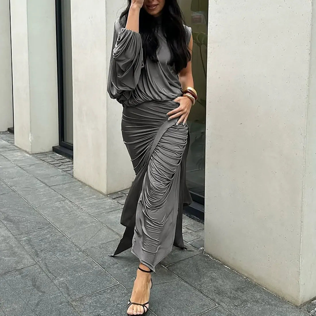 Elegant High-Neck Dress