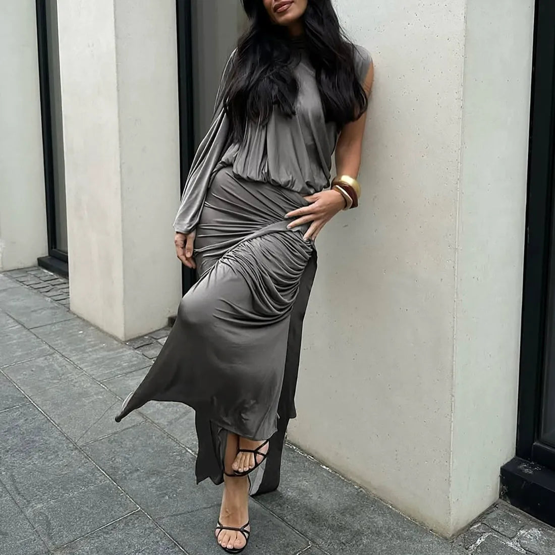 Elegant High-Neck Dress