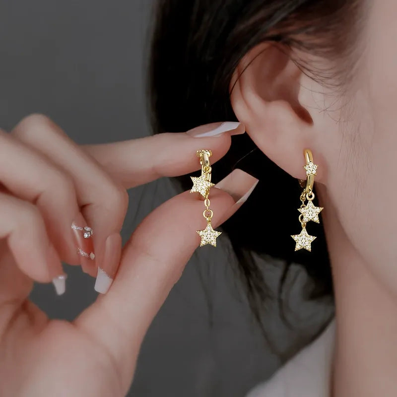 Earring Accessories Gold Star Hoop Metal 14K Copper YOS0312