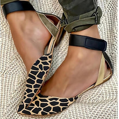 Leopard Print Adjustable Buckle Sandals