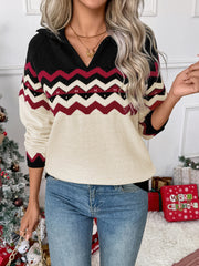 Chevron Pattern Long Sleeve Sweater