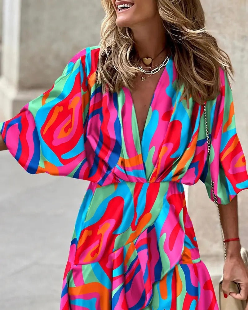 Hartman Plant Printed Satin Wrap Romper